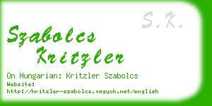 szabolcs kritzler business card